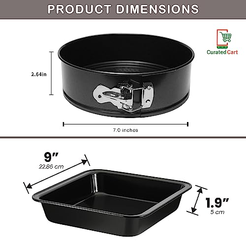Curated Cart Premium Cake Making Set - Combo Carbon Steel Cake Baking Tins and Moulds for Microwave, OTG Oven and Dishwasher Safe (Heart & Square Tins + Mould) - Image 2