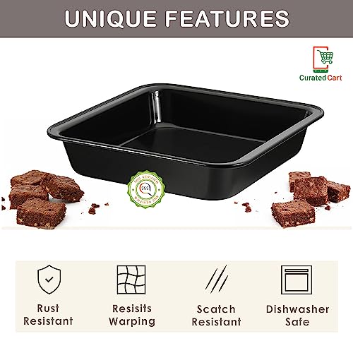Curated Cart Premium Cake Making Set - Combo Carbon Steel Cake Baking Tins and Moulds for Microwave, OTG Oven and Dishwasher Safe (Heart & Square Tins + Mould) - Image 5