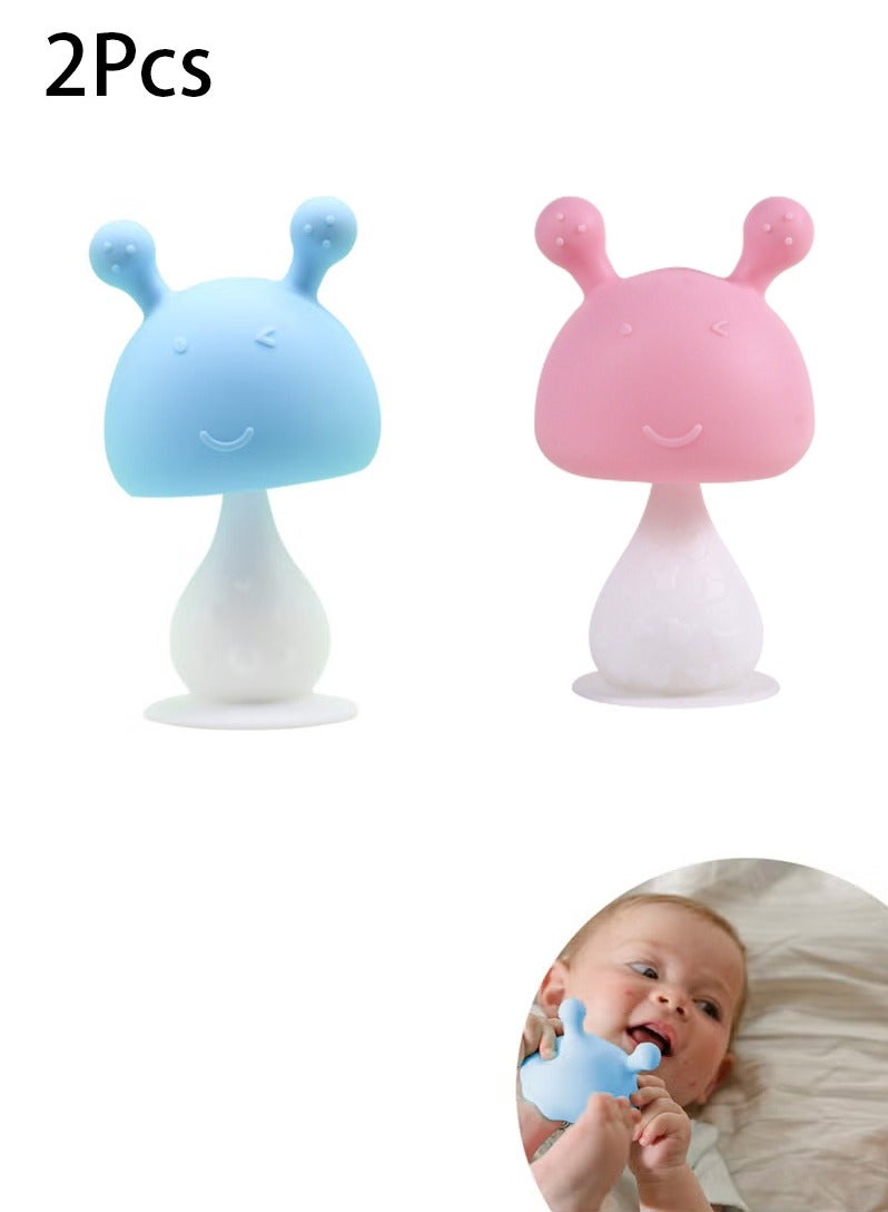 وينر ألعاب التسنين للأطفال من عمر 3 إلى 12 شهرًا فما فوق، عضاضة سيليكون للأطفال مع قاعدة شفط، ناعمة وسهلة الإمساك لتخفيف التسنين، ألعاب عضاضة آمنة ومريحة لاحتياجات المص. - Image 1