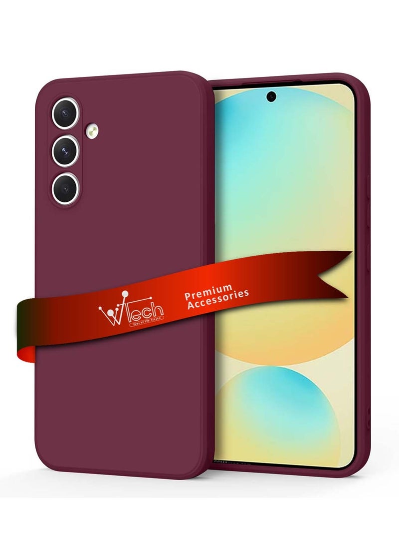 Wtech Samsung Galaxy S24 FE 5G 2024 Premium Liquid Silicone Case Cover - Maroon - Image 1