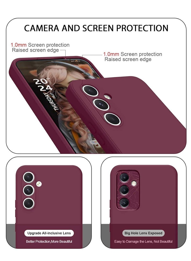 Wtech Samsung Galaxy S24 FE 5G 2024 Premium Liquid Silicone Case Cover - Maroon - Image 2