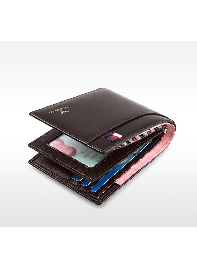 ويليامبولو محفظة ويليامبولو للرجال، محفظة جلدية ممتازة، محفظة جلدية ناعمة للرجال، أسلوب عمودي قصير، محفظة جلد البقر الطبقة العليا - Image 4