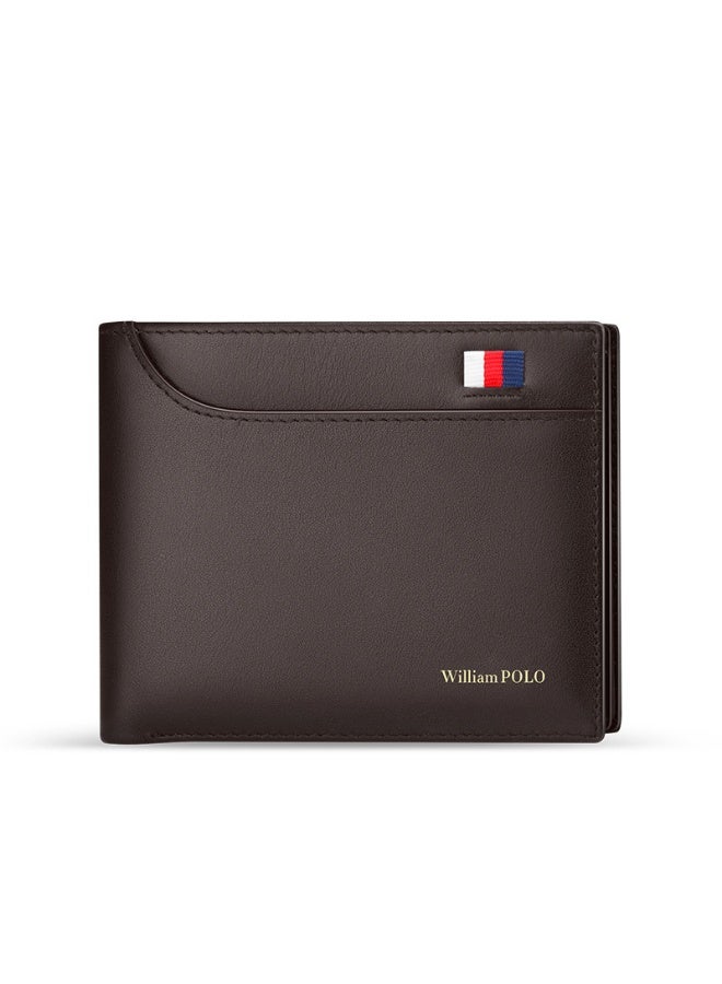 ويليامبولو محفظة ويليامبولو للرجال، محفظة جلدية ممتازة، محفظة جلدية ناعمة للرجال، أسلوب عمودي قصير، محفظة جلد البقر الطبقة العليا - Image 2