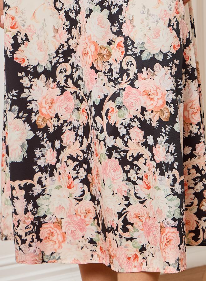 Styli Women Off-White Floral Print Midi Skirt - Image 3