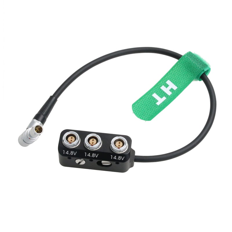 HangTon Power Splitter Rotatable Right Angle Male 2 Pin to 3 x 0B 2pin Female Cable Box 1 to 3 Triple - Image 2