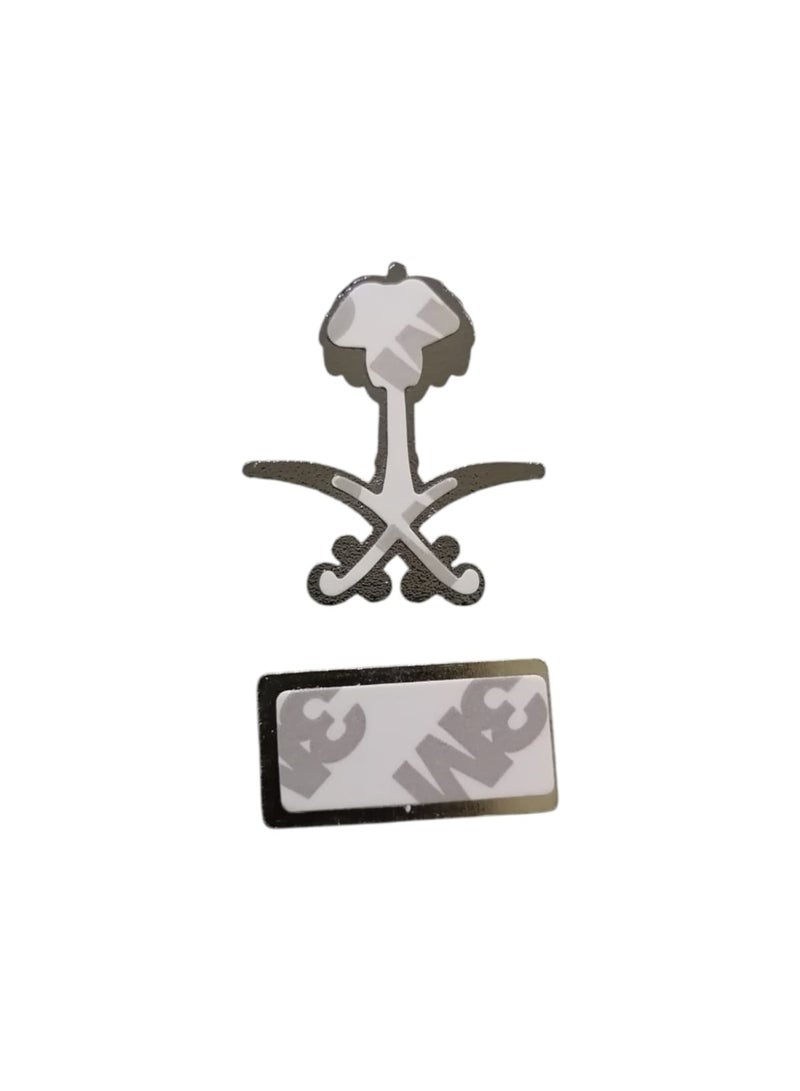 A sticker that combines the symbol of the Kingdom of Saudi Arabia consisting of two swords and a palm tree, and the sign for the city of Jeddah, suitable for all types of mobile phones, two pieces. - Image 3
