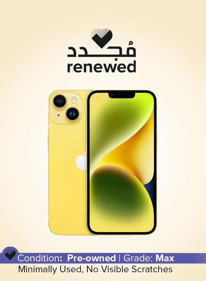 ابل  تم تجديده - آيفون 14 بلس 128 جيجا بايت أصفر 5G مع FaceTime - Image 1