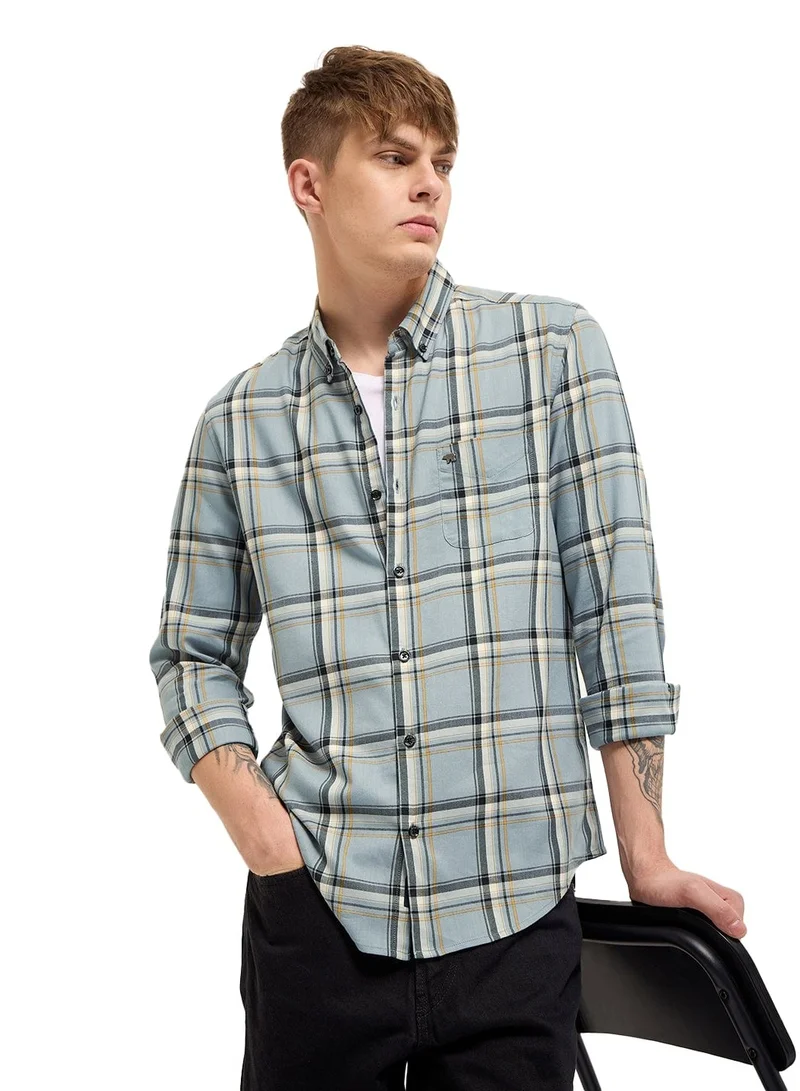 THE BEAR HOUSE Cotton Shirt for Men | Slim Fit, Long Sleeve, Casual or Formal Button-Down | Soft, Breathable Fabric for Work, Everyday, & All-Season Wear in Stylish