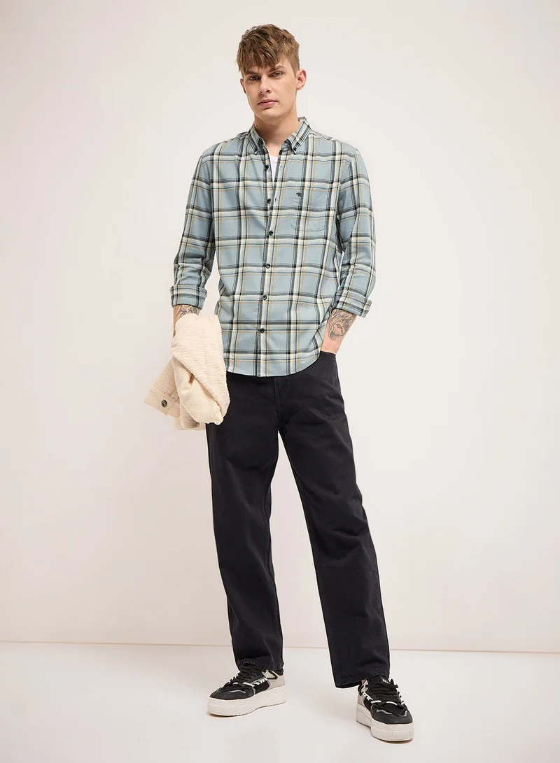 THE BEAR HOUSE Cotton Shirt for Men | Slim Fit, Long Sleeve, Casual or Formal Button-Down | Soft, Breathable Fabric for Work, Everyday, & All-Season Wear in Stylish
