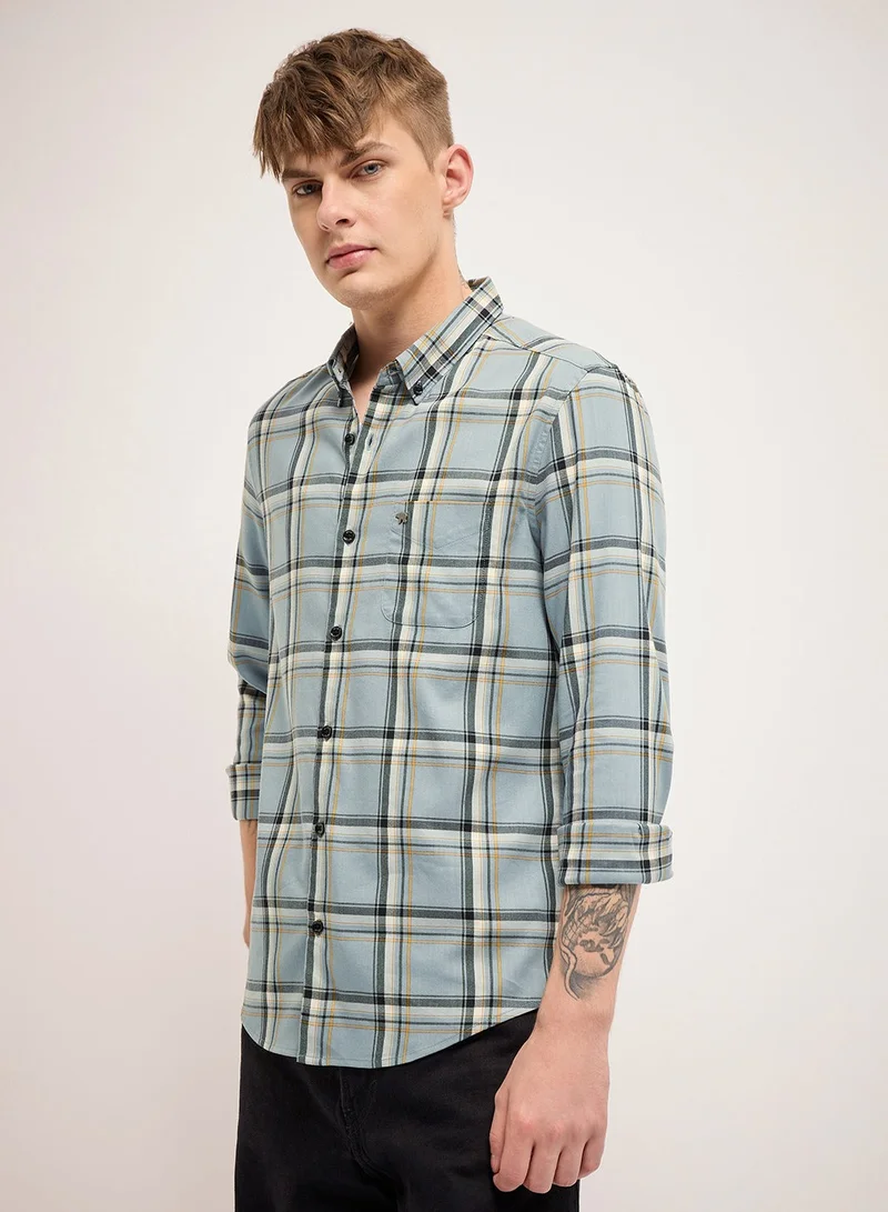 THE BEAR HOUSE Cotton Shirt for Men | Slim Fit, Long Sleeve, Casual or Formal Button-Down | Soft, Breathable Fabric for Work, Everyday, & All-Season Wear in Stylish