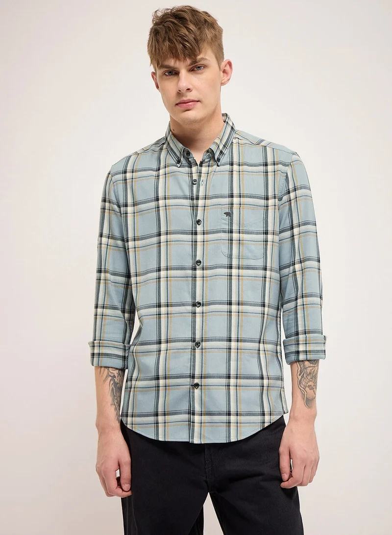 THE BEAR HOUSE  Cotton Shirt for Men | Slim Fit, Long Sleeve, Casual or Formal Button-Down | Soft, Breathable Fabric for Work, Everyday, & All-Season Wear in Stylish for Men | Best Price UAE