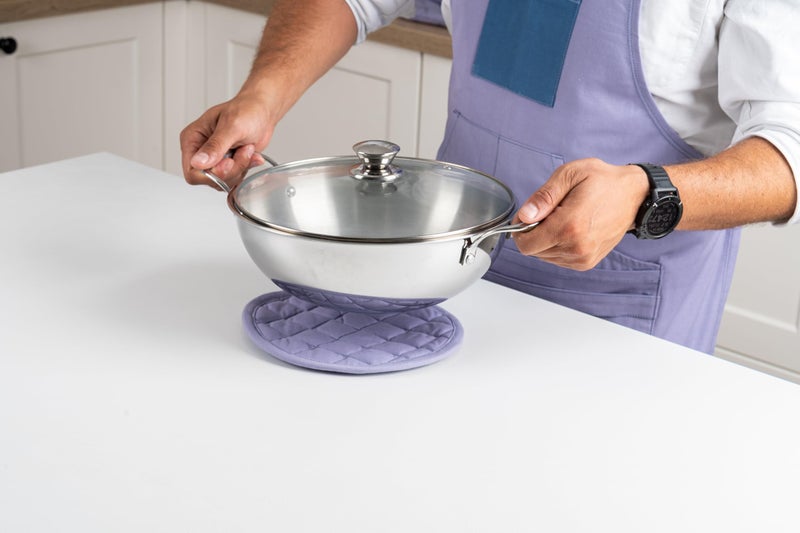 VAYA Hautechef Triply Stainless Steel Kadai with Glass Lid, 22cm, 2.0L, Induction & Gastop Compatible, Heavy-Bottom Kadhai for Deep Frying & Cooking, 100% Pure & Toxin-Free - Image 3