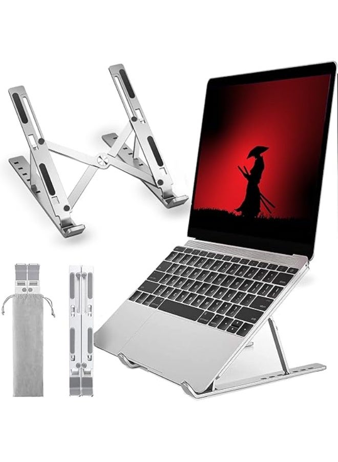ستاند لاب توب معدني - 7 مستويات ارتفاع - قابل للطي وعملي - تصميم مريح لتخفيف آلام الظهر وسهل الاستخدام - Image 1
