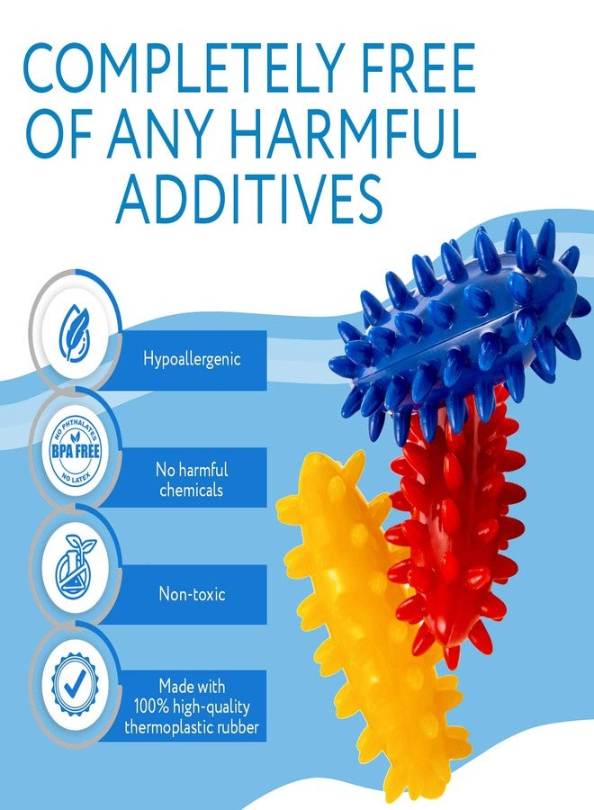 IMPRESA Spiky Sensory Roller - Multicolor 3-Pack, 3 in L x 1.4 in Dia Tactile Sensory Brush Roller for Kids - Stress Relief & Focus - Animal-Themed Monkey Spiky Fidget - Image 5