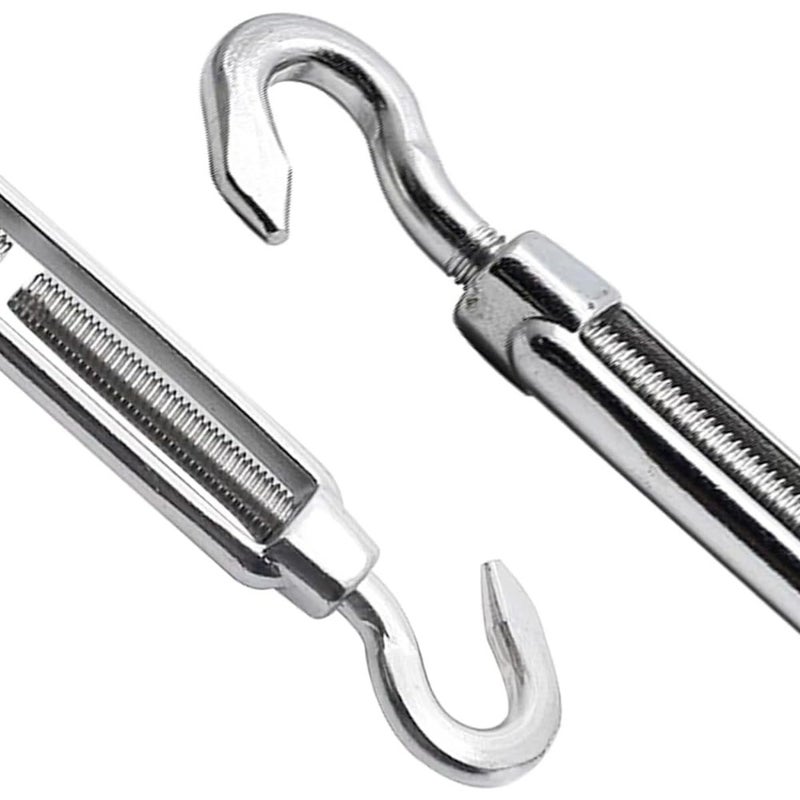 304 Stainless Steel Hook to Hook Turnbuckle, M8 Heavy Duty Wire Rope Tension Adjuster for Sun Shade Sail and Awning, 4 Pack - Image 4