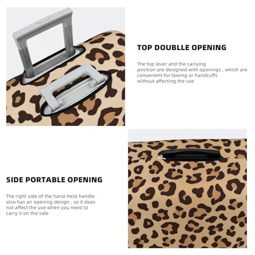 Lukbfall Leopard Print Luggage Suitcase Covers Elastic Washable Luggage Protector Travel Suitcase Protective Cover For Kid And Adult, S (Fit 18-21 Inch Luggage) - Image 4