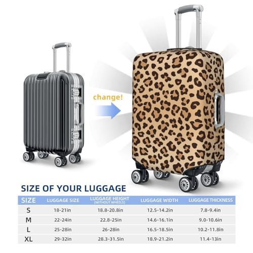 Lukbfall Leopard Print Luggage Suitcase Covers Elastic Washable Luggage Protector Travel Suitcase Protective Cover For Kid And Adult, S (Fit 18-21 Inch Luggage) - Image 2