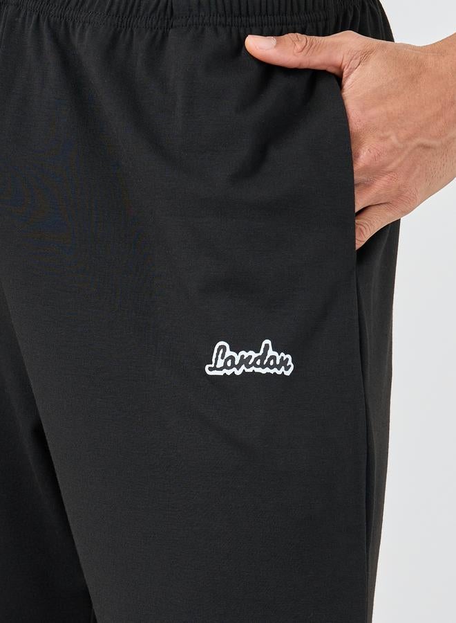 Styli Slogan Print Open Hem Pyjama with Elastic Waist - Image 3