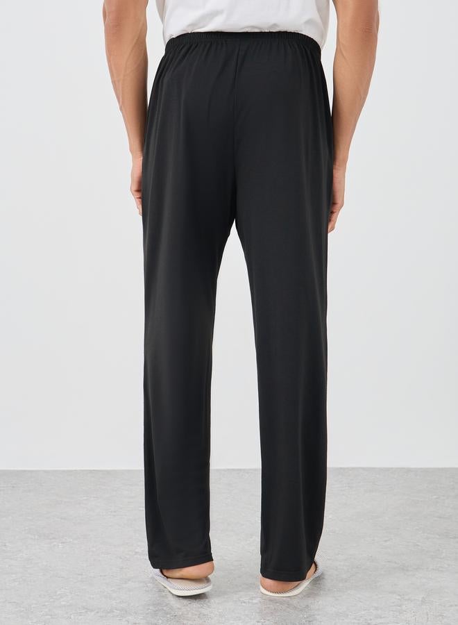 Styli Slogan Print Open Hem Pyjama with Elastic Waist - Image 4