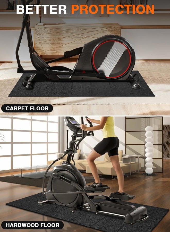 WERCHO Treadmill Mat,70"x32",6mm Thickness Foldable Exercise Equipment Mat for Carpet Hardwood Floors, Compatible with Walking Pad,Spin Bike,Elliptical Trainer,Rowing Machine - Image 5