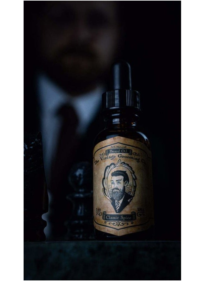THE VINTAGE GROOMING CO. - Classic Spice Beard Oil (1oz) All-Natural - Image 1