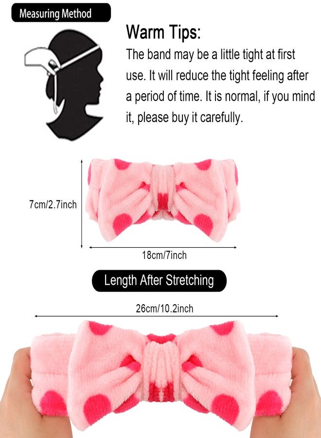 WHAVEL 9 Pack Pink Microfiber Hairband for Washing Face, Makeup Headband Skincare Headbands with Cute Bow, Fluffy Face Wash Headband for Women - Image 2