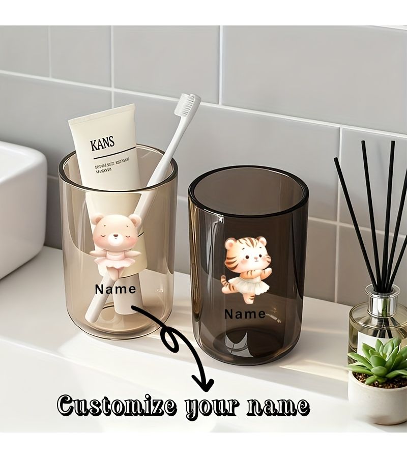 Creative Transparent Mouthwash Cup Crr-78740 Blue Minimalist Design Lightweight Shatter Resistant Space Saving The Cow - Image 5