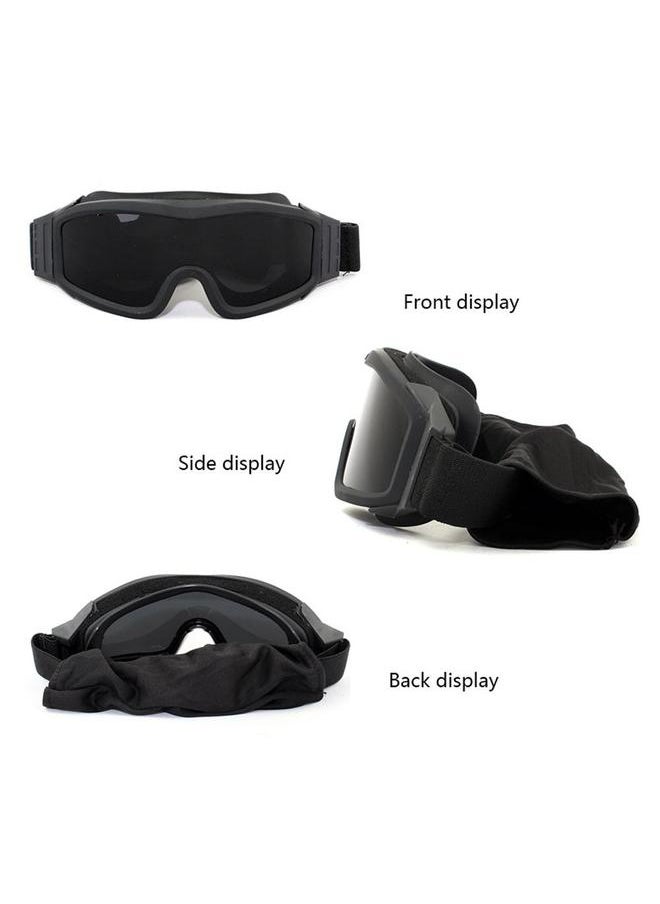Outdoor Sports Goggles with 3 Interchangeable Lens Offroad Goggles Night Vision Impact Resistance Safety Goggles for Riding Cycling