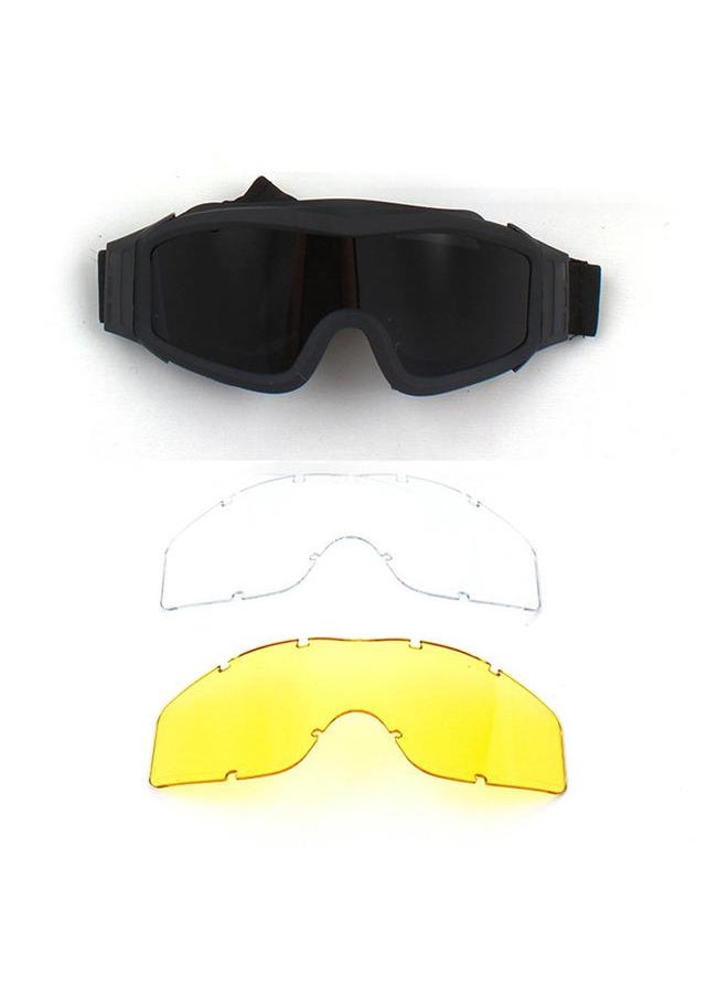 Outdoor Sports Goggles with 3 Interchangeable Lens Offroad Goggles Night Vision Impact Resistance Safety Goggles for Riding Cycling