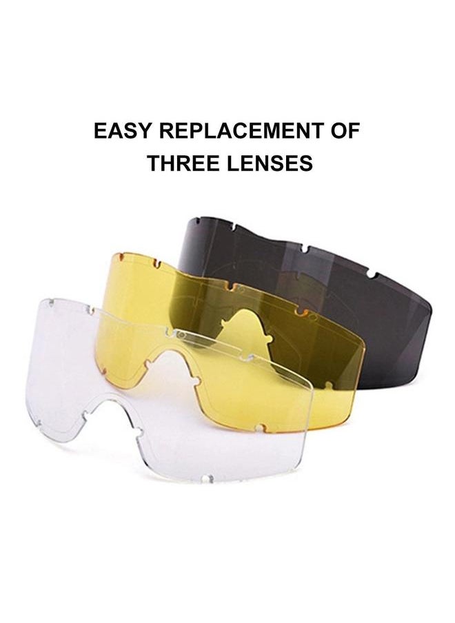Outdoor Sports Goggles with 3 Interchangeable Lens Offroad Goggles Night Vision Impact Resistance Safety Goggles for Riding Cycling