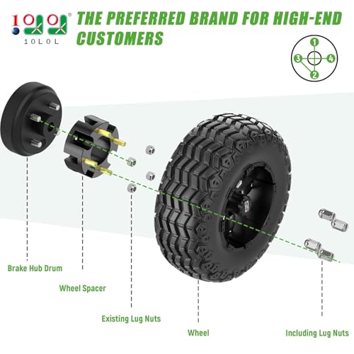 10L0L 2 Inch Golf Cart Wheel Spacers Kit with Lug Nuts Fits for Yamaha Club Car EZGO ATV, 4X4(101.6mm) Bolt Pattern, 2.68''(68mm) Hub Bore, 1/2-20 Studs (4 Pack),Black - Image 2