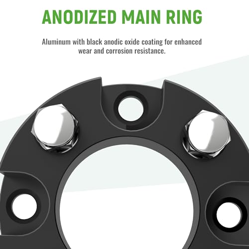 10L0L 2 Inch Golf Cart Wheel Spacers Kit with Lug Nuts Fits for Yamaha Club Car EZGO ATV, 4X4(101.6mm) Bolt Pattern, 2.68''(68mm) Hub Bore, 1/2-20 Studs (4 Pack),Black - Image 5