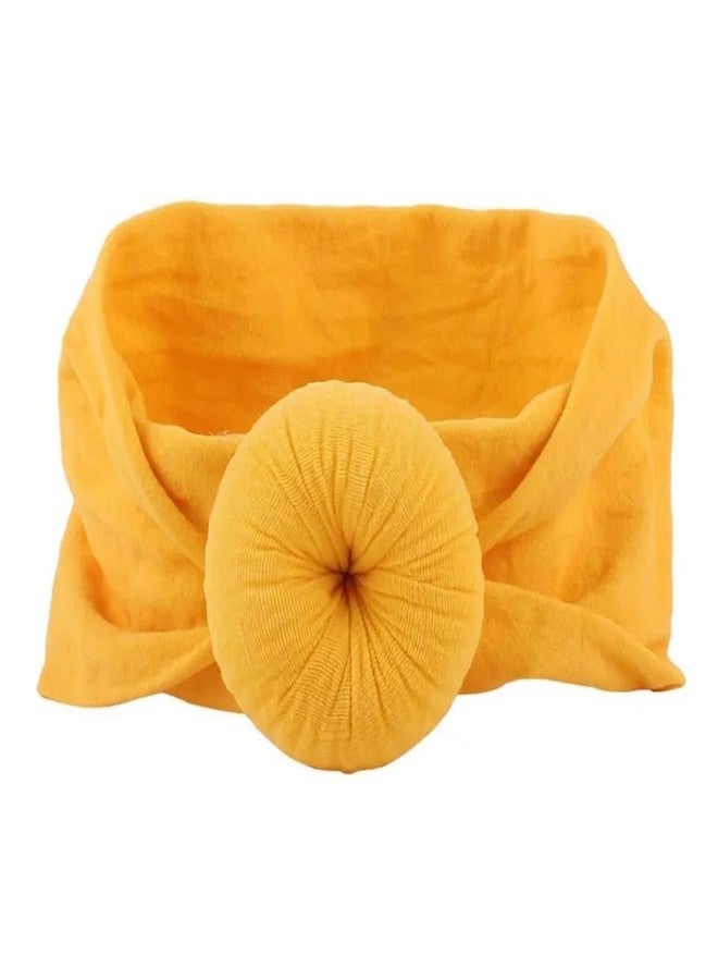 Futaba Newborn Toddler Donut Ball Knot Turban Hairband - Pink and Yellow - Pack of 2 - Image 4