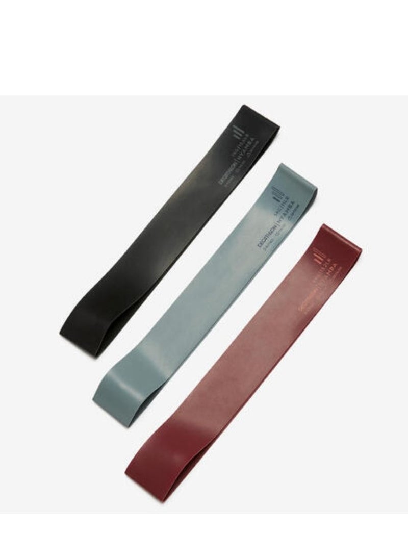 Domyos Fitness Elastic Bands Tri-Pack (5-6-7 kg) - Grey/Burgundy/Black  - Image 1