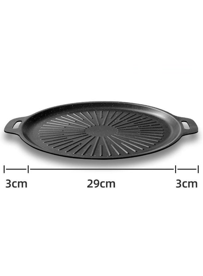 general Barbecue Grill Pan Nonstick Outdoor Griddle Plate Stone Coating for Camping Household Use and BBQ 12-Inch Cast Iron Cooking Surface - Image 2