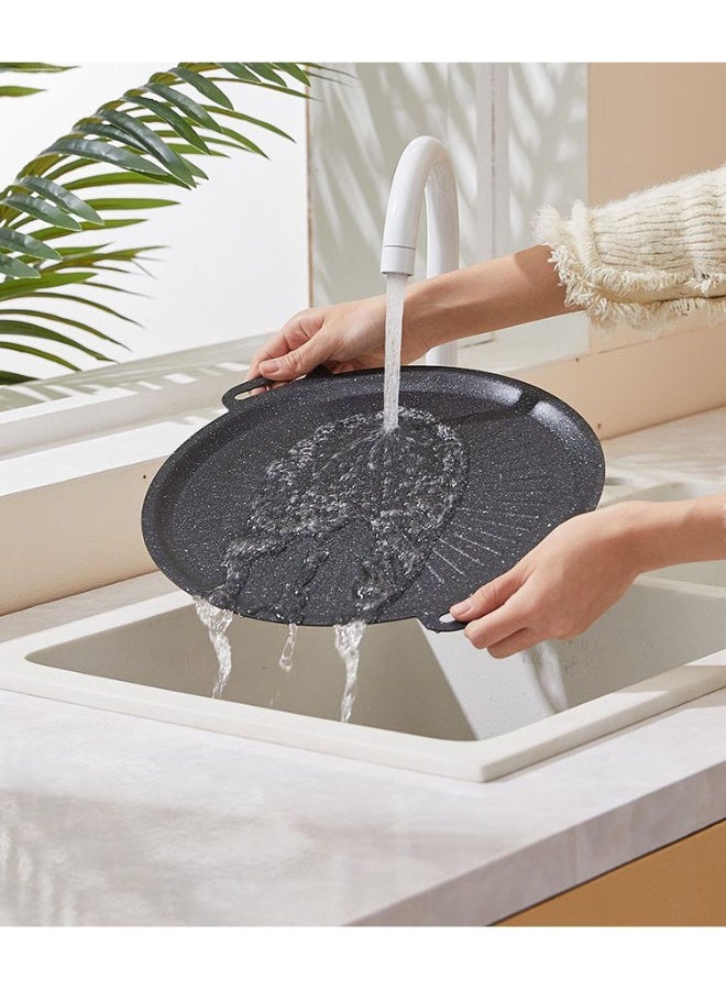 general Barbecue Grill Pan Nonstick Outdoor Griddle Plate Stone Coating for Camping Household Use and BBQ 12-Inch Cast Iron Cooking Surface - Image 4