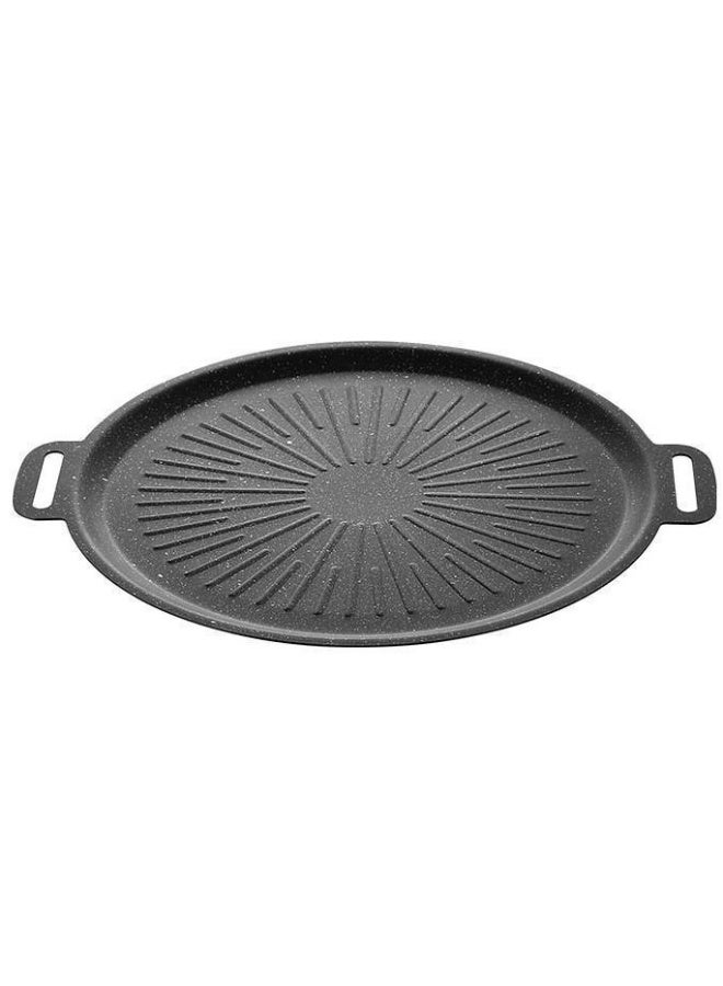 general Barbecue Grill Pan Nonstick Outdoor Griddle Plate Stone Coating for Camping Household Use and BBQ 12-Inch Cast Iron Cooking Surface - Image 1