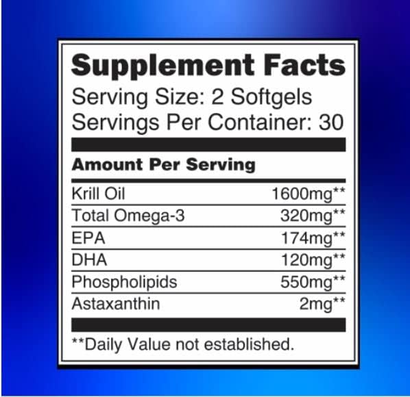 Blossom Nature Antarctic Krill Oil Softgels1600mg per Serving with 2mg Astaxanthin High Omega3 174mg EPA  120mg DHA in Phospholipid FormSupports Joint Heart Skin  Brain Health60 LemonFlavored Softgels - Image 2