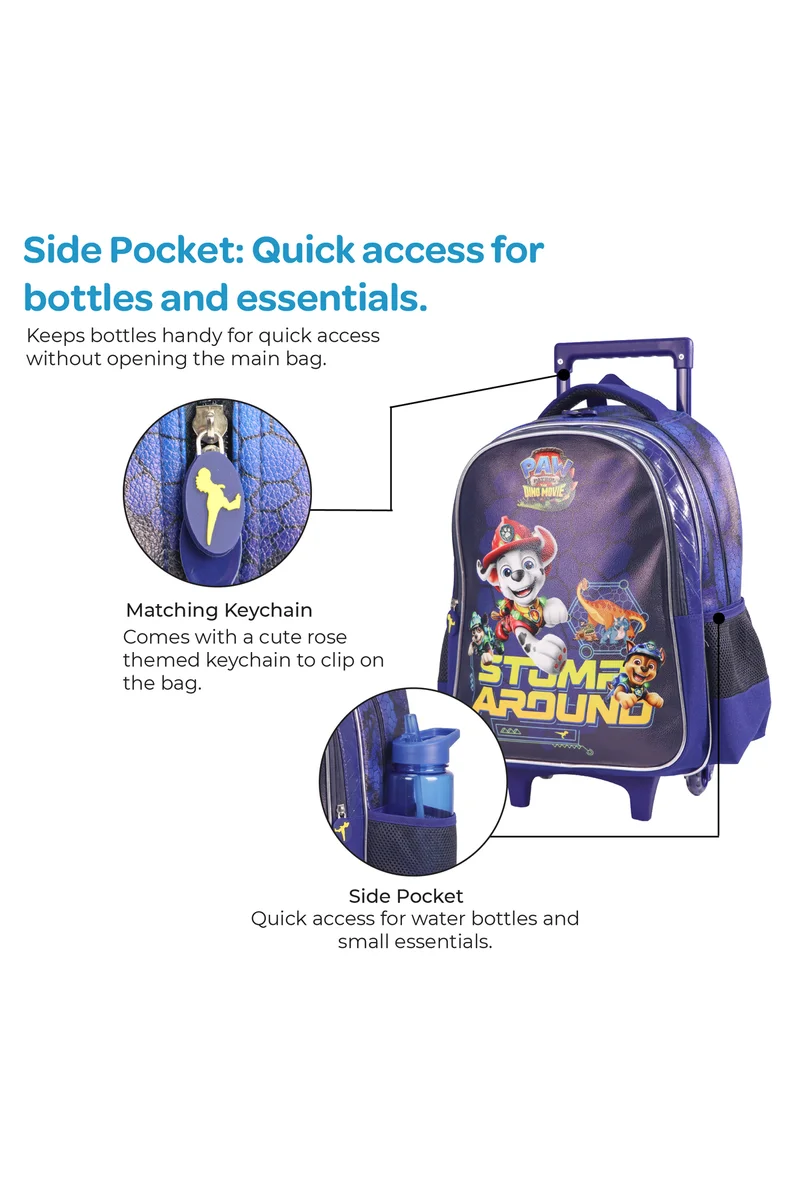 مون MOON Licensed Paw Patrol  3 in 1 Kids Trolley Set   - (16-Inch) Premium Kids School Bag with Lunch Bag & Pencil Case-Blue