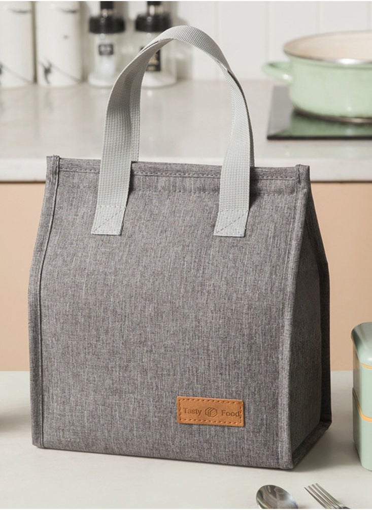 HaHaHai Lunch Bag, Insulated Lunch Bag for Women Men Kids, Reusable Insulated Lunch Bag, Leakproof Simple Bento Lunch Tote, Lunch Bag Insulated, for Work, School, Picnic or Travel (Grey)  - Image 1