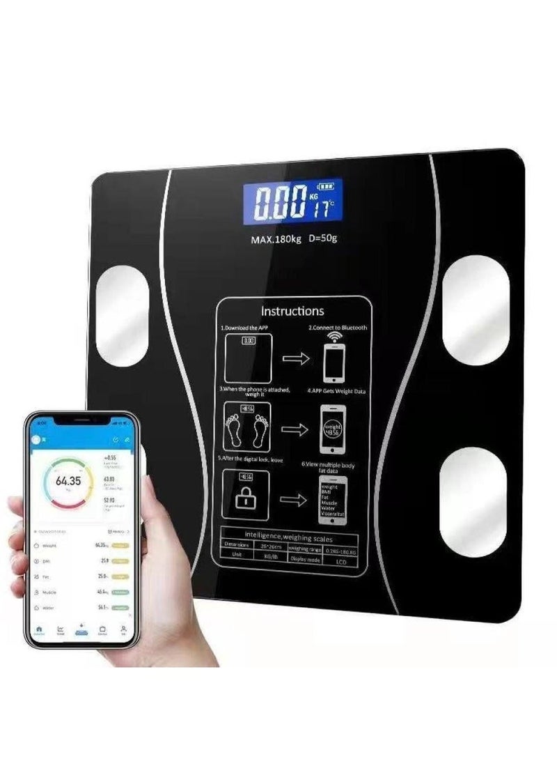 Denx A Smart Scale Equipped With An Lcd Digital Screen To Measure Weight And Body-Related Data With High Accuracy, It Analyzes More Than 12 Different Body Measurements, And Contains A Free Application That Saves The Information Permanently For You  - Image 1