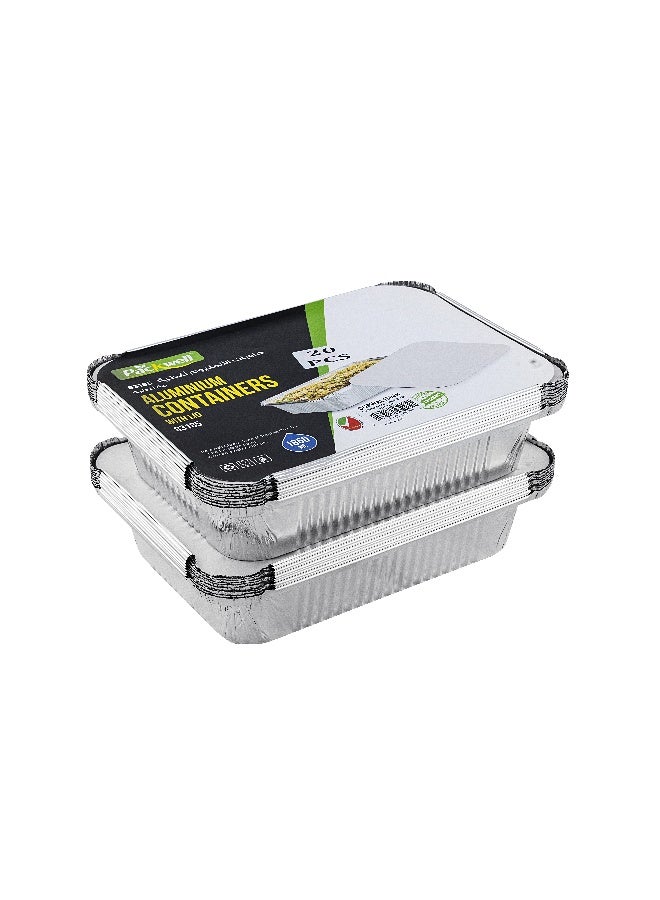 packwell مجموعة حاويات الألمنيوم 83185 10 قطع * 2 عبوة 20 قطعة - Image 3