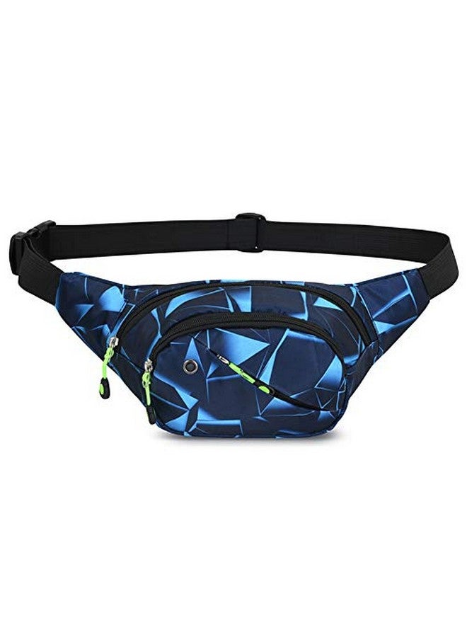 Gustave Waist Bag For Unisex, Waterproof Chest Bags Stylish Fanny Pack Lightweight Bum Bag With Adjustable Strap For Outdoor Sports Running Hiking (Geometric Blue) - Image 1