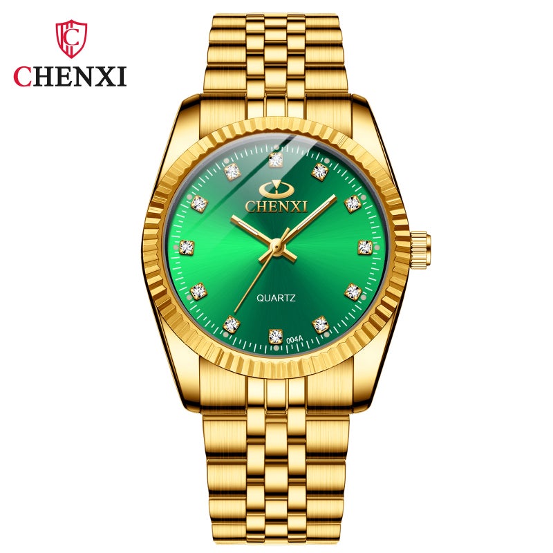 Unisex Gold Business Waterproof Watches Men's All-Gold White Noodles  - Image 5