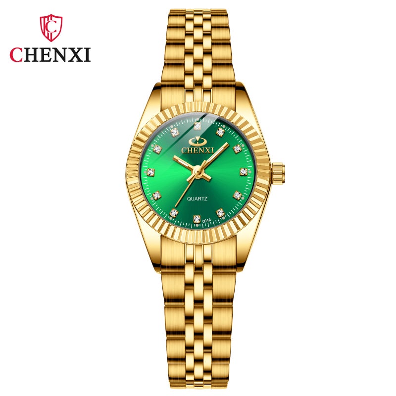 Unisex Gold Business Waterproof Watches Men's All-Gold White Noodles  - Image 4