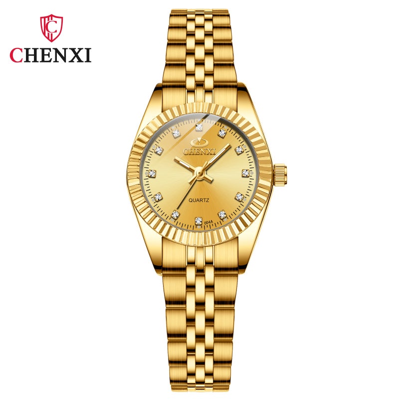 Unisex Gold Business Waterproof Watches Men's All-Gold White Noodles  - Image 2