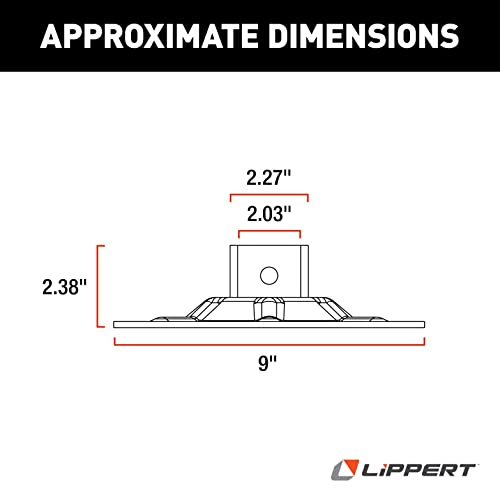 Lippert Components Lippert Hall Effect Ground Control 3.0 Rear Jack Footpad, 9" Diameter, Fits 2" I.D. Tube, Strong Black Powder-Coated Steel Construction, Easy Installation - 362486 - Image 2