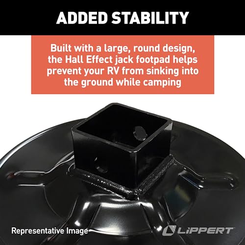 Lippert Components Lippert Hall Effect Ground Control 3.0 Rear Jack Footpad, 9" Diameter, Fits 2" I.D. Tube, Strong Black Powder-Coated Steel Construction, Easy Installation - 362486 - Image 5