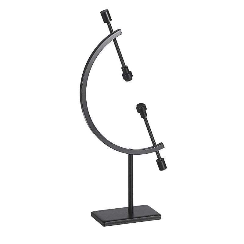 JUXYES Black Metal Sphere Holder Caliper Stand, Hold Max to 2-7/8, Black Caliper Style Display Stand for Mineral, Ornament, Gem, Shell, Coin, etc - Image 1