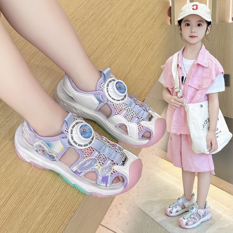 Girls' Closed-Toe Sandals 2025 Style For Older Children, Girls' Twist Buckle Casual Soft-Soled Fashion Sandals - Image 4
